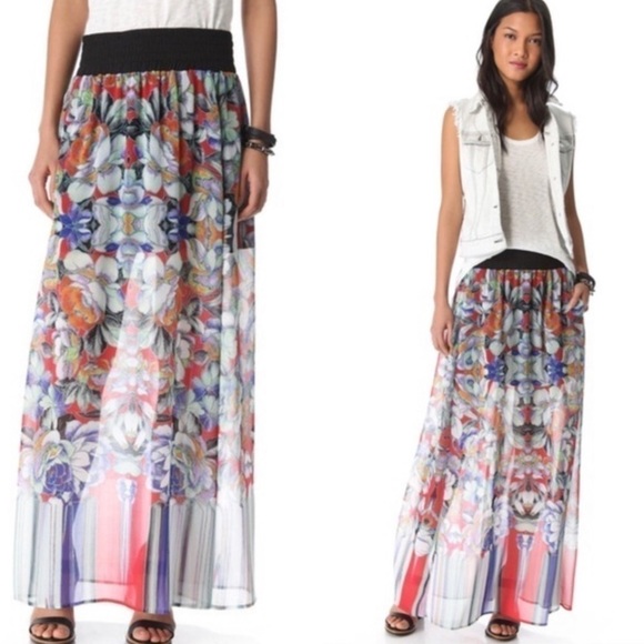 Clover Canyon Floral Chiffon Maxi Skirt - Picture 1 of 7